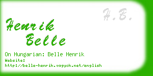 henrik belle business card